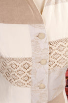 Leinenmix Bluse beige Patchwork