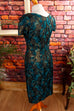50s Etuikleid grün gold Brokat 50er 60er Abendmode Boho Disco Frau gold grün real-rockabilly Rockabilly S 36-38 Sekretärin Special vintageberlin.de