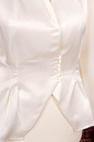 70s Satin Bluse tailliert