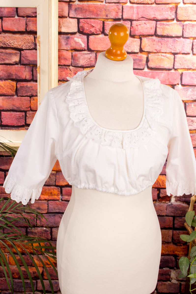 Dirndlbluse weiß Spitze