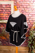 Hippie Boho Top schwarz weiß