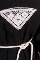 Hippie Boho Top schwarz weiß
