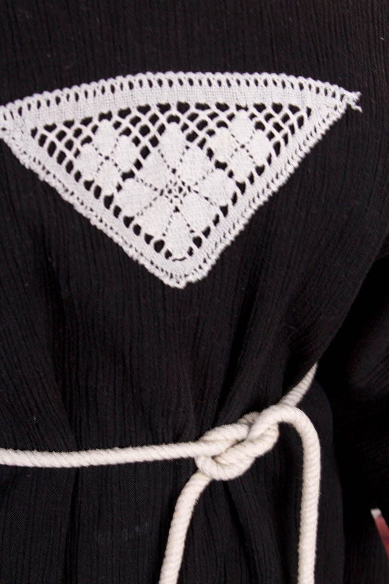 Hippie Boho Top schwarz weiß