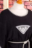 Hippie Boho Top schwarz weiß