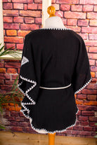Hippie Boho Top schwarz weiß