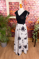 70s Maxikleid schwarz-weiß