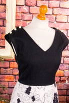 70s Maxikleid schwarz-weiß
