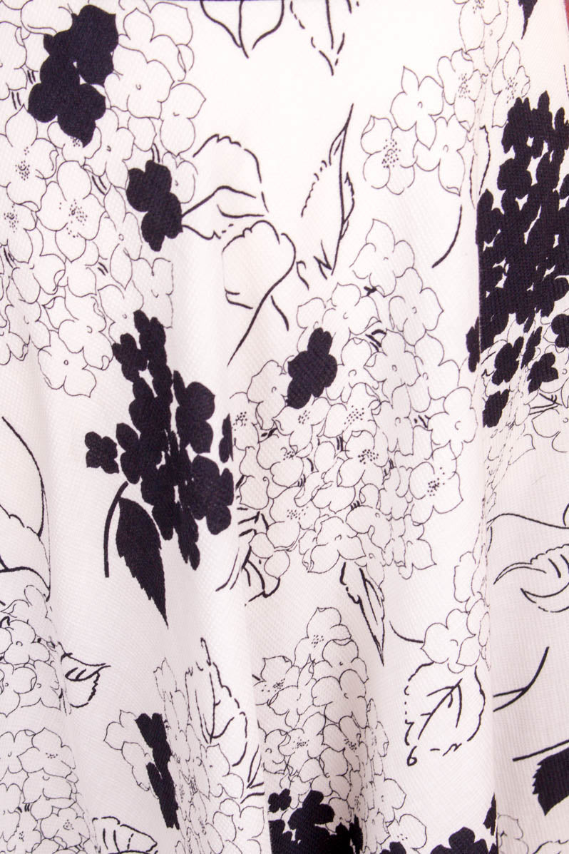 70s Maxikleid schwarz-weiß