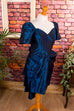 Taft Cocktailkleid nachtblau Schimmer Default Title 80er 90er Abendmode blau Disco Frau Gothic real-80er S 36-38 Special vintageberlin.de