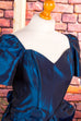 Taft Cocktailkleid nachtblau Schimmer 80er 90er Abendmode blau Disco Frau Gothic real-80er S 36-38 Special vintageberlin.de