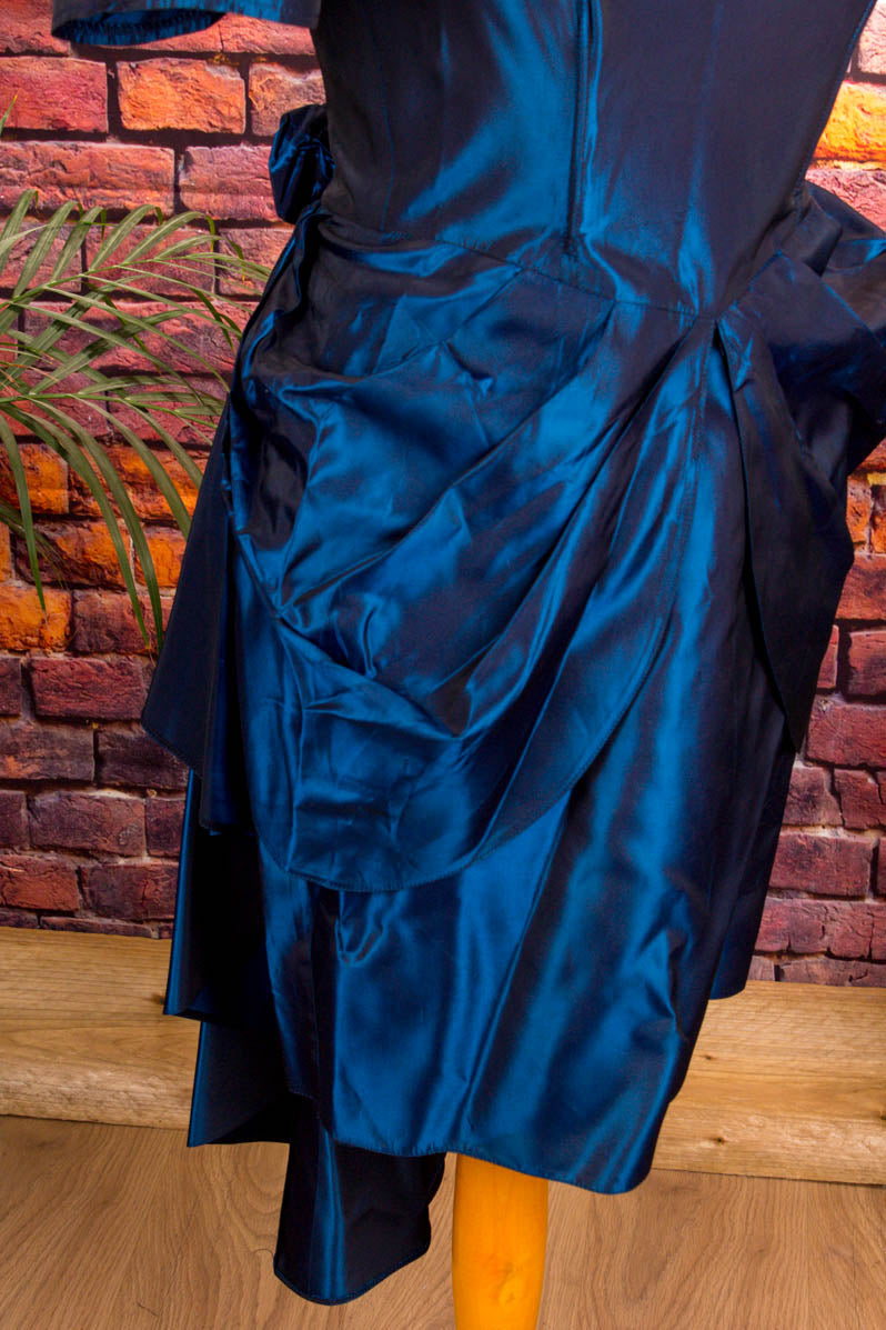 Taft Cocktailkleid nachtblau Schimmer