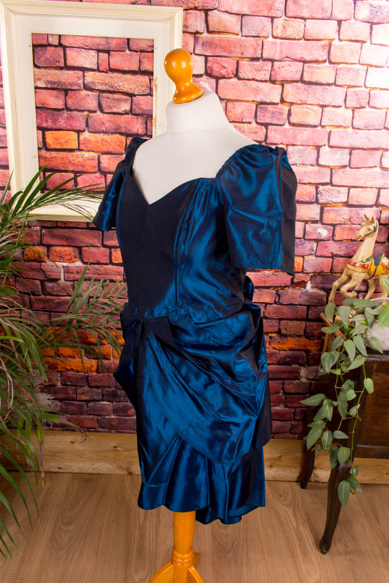 Taft Cocktailkleid nachtblau Schimmer