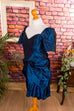 Taft Cocktailkleid nachtblau Schimmer 80er 90er Abendmode blau Disco Frau Gothic real-80er S 36-38 Special vintageberlin.de