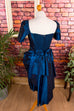 Taft Cocktailkleid nachtblau Schimmer 80er 90er Abendmode blau Disco Frau Gothic real-80er S 36-38 Special vintageberlin.de