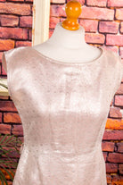 50s Etui Brokatkleid silber-rosé