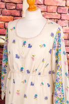 70s Nachtkleid Hauskleid Blumen