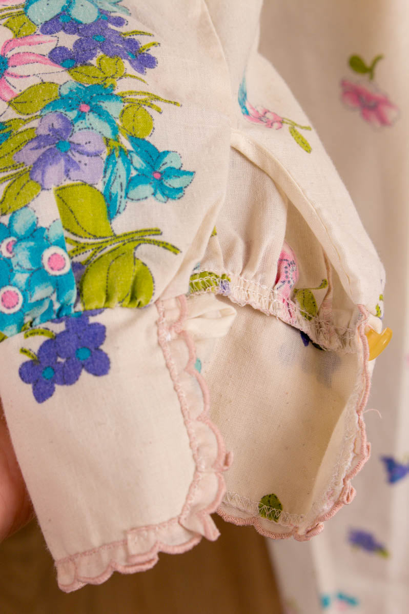 70s Nachtkleid Hauskleid Blumen