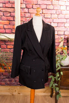 Wolle Gehrock schwarz Gothic