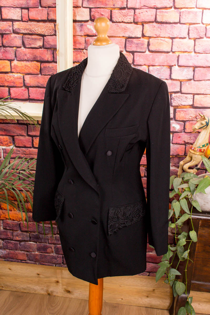 Wolle Gehrock schwarz Gothic