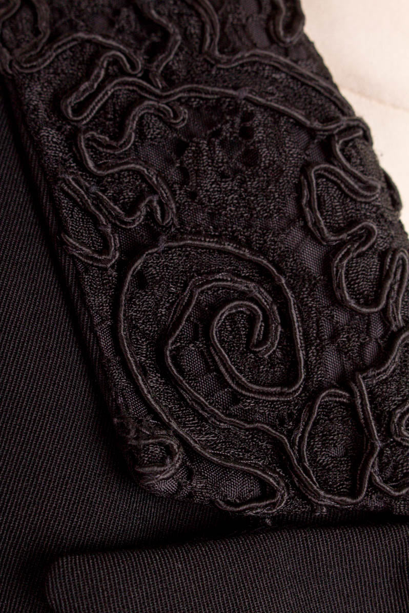 Wolle Gehrock schwarz Gothic