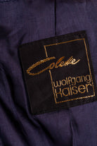 80s Blazer blau Brokat Leinenmix