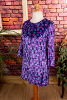70s Disco Minikleid lila samt