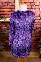 70s Disco Minikleid lila samt
