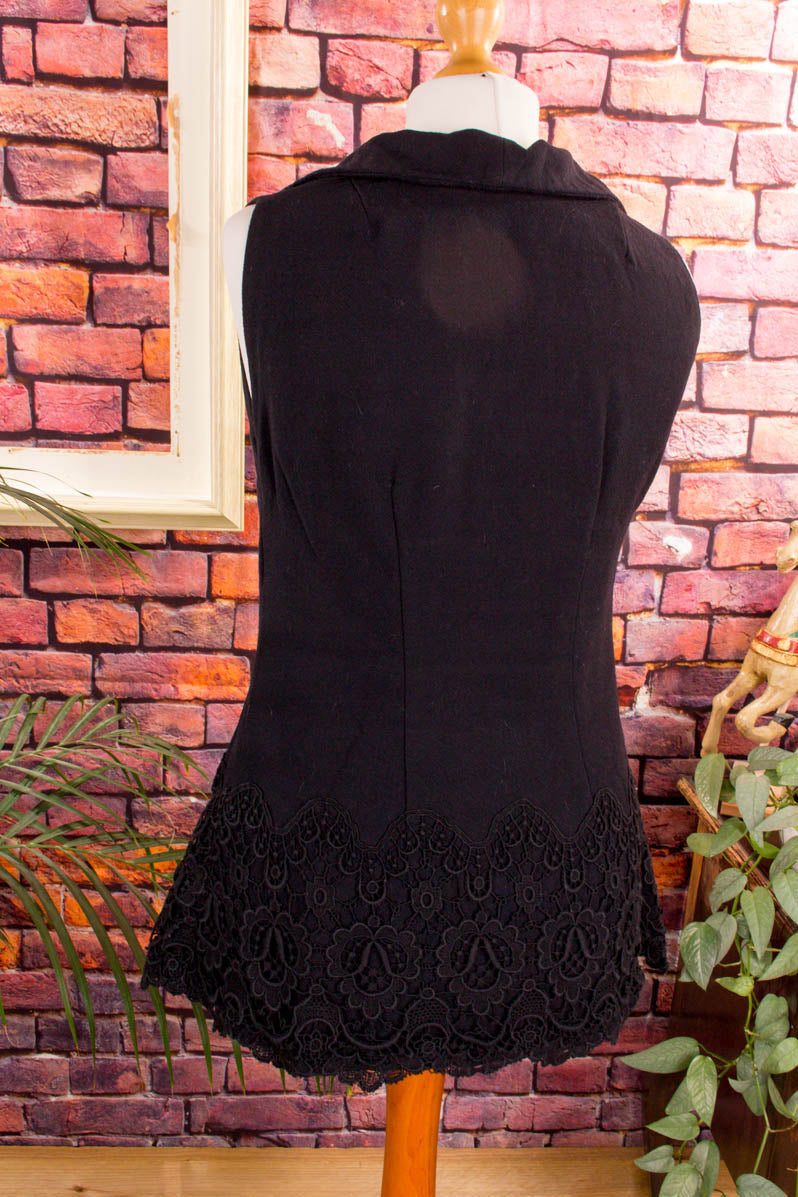 60s Tunika Langtop schwarz Wolle