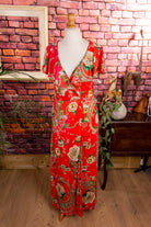 Boho Hauskleid rot Muster