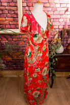 Boho Hauskleid rot Muster