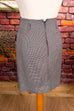 High Waist Rock grau kariert 80er Disco Frau grau real-80er Sekretärin Special XS 32-34 vintageberlin.de