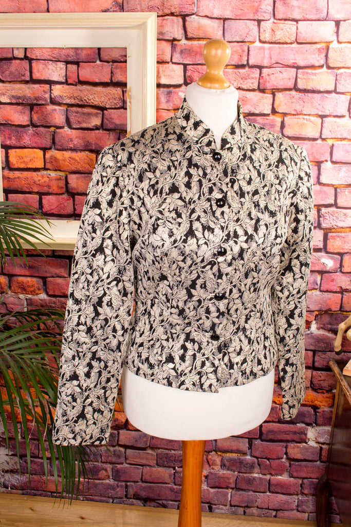 Brokat Blazer gold-schwarz Default Title 90er Abendmode Boho Disco Frau gold Gothic M 40-42 schwarz Special vintageberlin.de