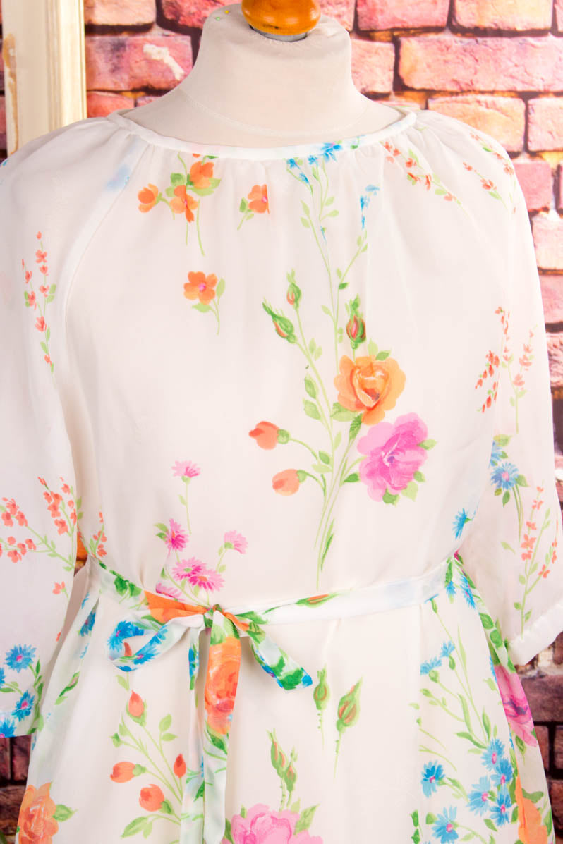 Hippie Chiffonkleid bunte Blumen