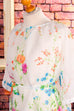 Hippie Chiffonkleid bunte Blumen 60er 70er Boho bunt Disco Frau Hippie L 44-46 M 40-42 S 36-38 Schlager Special weiß vintageberlin.de