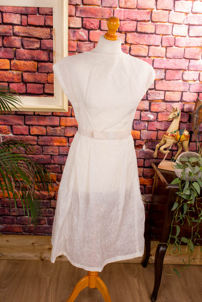 50s Chiffonkleid weiß Default Title 50er 60er Boho boho-wedding Frau Hochzeit Petticoat real-rockabilly Rockabilly S 36-38 Special weiß vintageberlin.de