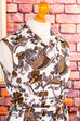 60s Discokleid Pilzmuster 60er 70er braun bunt Disco Frau M 40-42 real-disco Rockabilly S 36-38 Schlager Special weiß vintageberlin.de