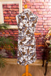 60s Discokleid Pilzmuster 60er 70er braun bunt Disco Frau M 40-42 real-disco Rockabilly S 36-38 Schlager Special weiß vintageberlin.de