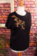 Vintage T-Shirt bestickt Default Title 90er Disco Frau M 40-42 schwarz vintageberlin.de