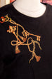 Vintage T-Shirt bestickt 90er Disco Frau M 40-42 schwarz vintageberlin.de