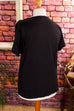 Vintage T-Shirt bestickt 90er Disco Frau M 40-42 schwarz vintageberlin.de