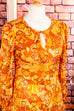 70er Jahre Maxikleid orange 60er 70er Abendmode Boho Disco Frau Hippie orange real-boho real-disco S 36-38 Schlager Special vintageberlin.de