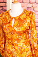 70er Jahre Maxikleid orange 60er 70er Abendmode Boho Disco Frau Hippie orange real-boho real-disco S 36-38 Schlager Special vintageberlin.de