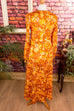 70er Jahre Maxikleid orange 60er 70er Abendmode Boho Disco Frau Hippie orange real-boho real-disco S 36-38 Schlager Special vintageberlin.de