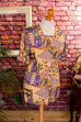 Vintage Seidentop bunt Muster 90er bunt Frau gelb lila M 40-42 S 36-38 Special vintageberlin.de