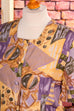 Vintage Seidentop bunt Muster 90er bunt Frau gelb lila M 40-42 S 36-38 Special vintageberlin.de
