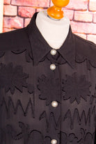 Chiffon Oversize Bluse schwarz transparent