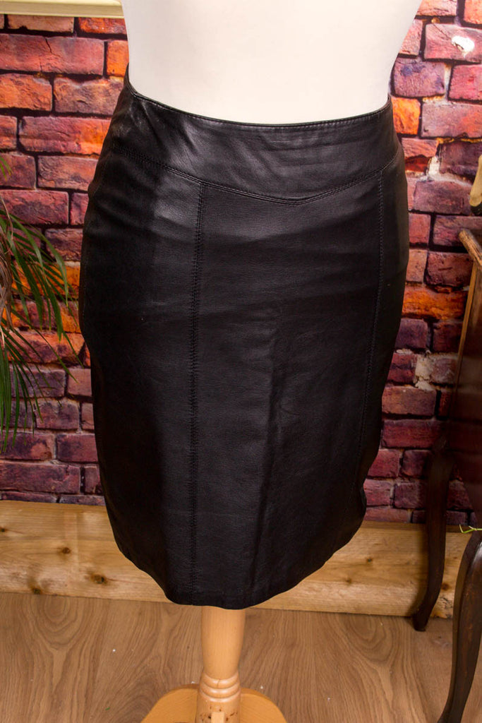 Lederrock kurz schwarz Default Title 80er 90er Frau Gothic M 40-42 schwarz Special vintageberlin.de