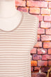 Seide Ringelshirt Strick beige Frau M 40-42 Special vintageberlin.de