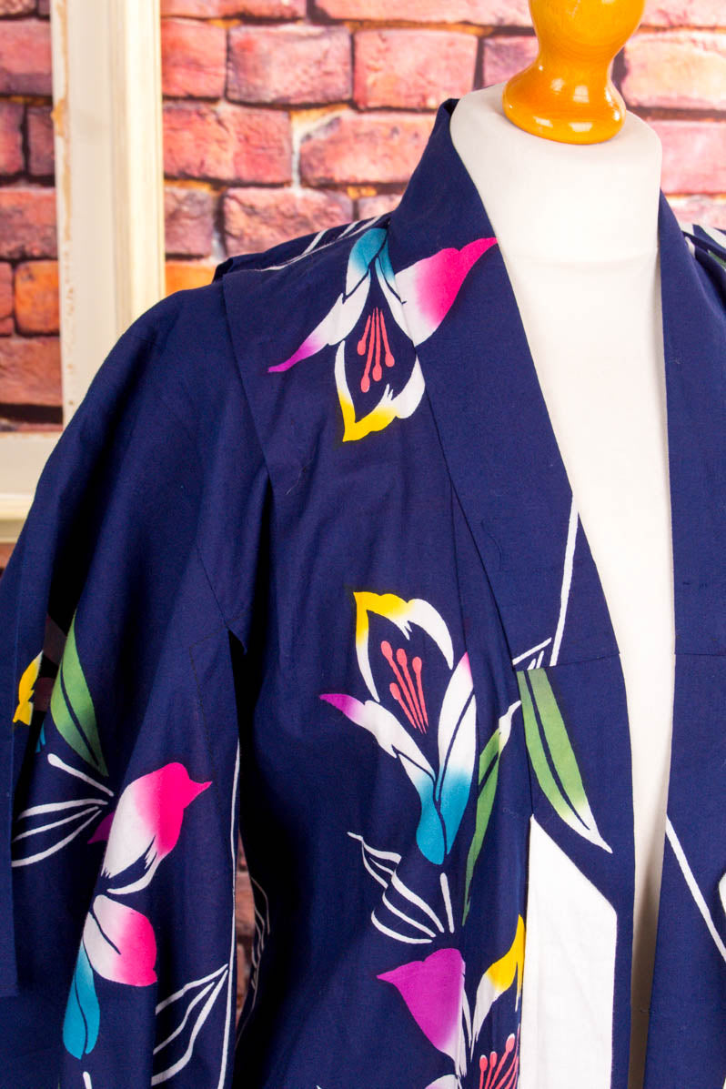 Vintage Kimono blau Muster