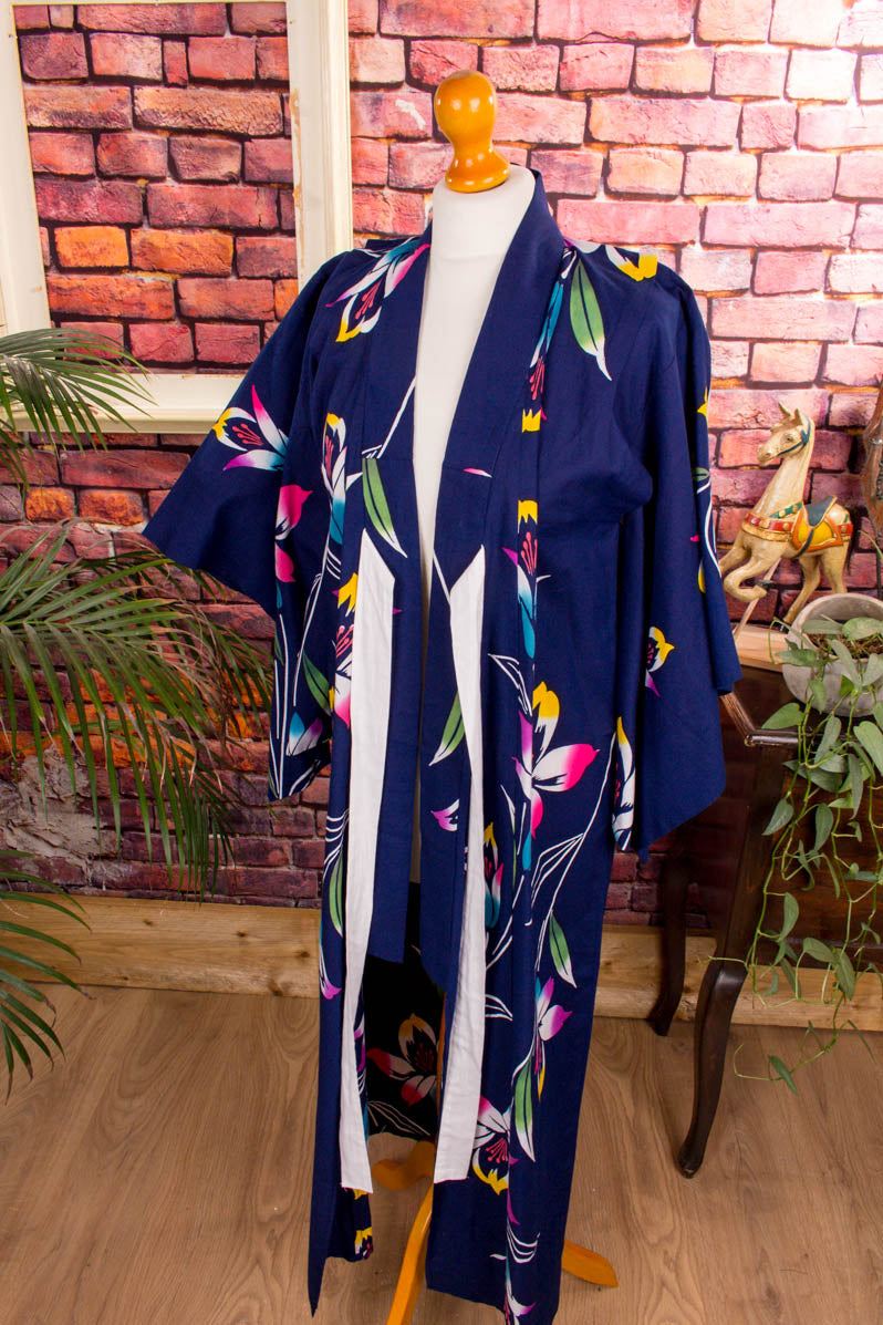 Vintage Kimono blau Muster